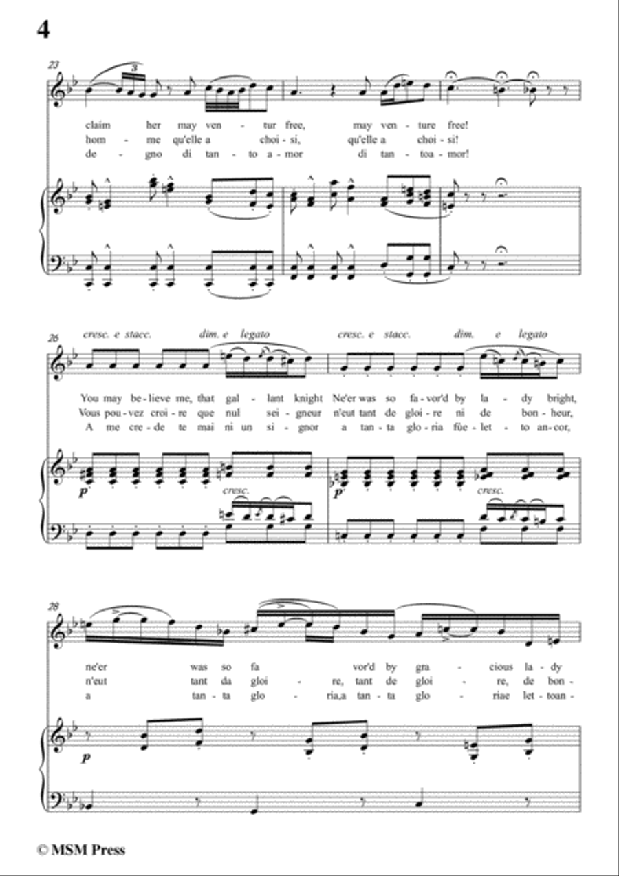 Meyerbeer-Nobles seigneurs,salut,from 'Les Huguenots',in B flat Major,for Voice and Piano image number null