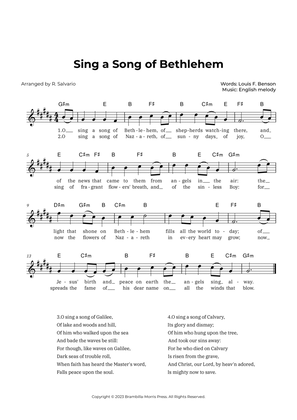 Sing a Song of Bethlehem (Key of G-Sharp Minor)