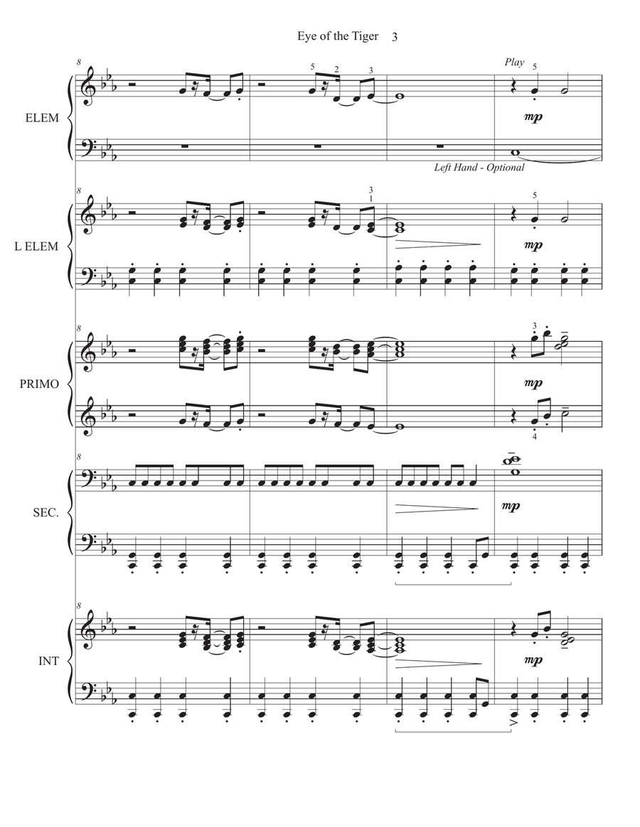 Eye Of The Tiger Piano Method scores gallery preview page 4
