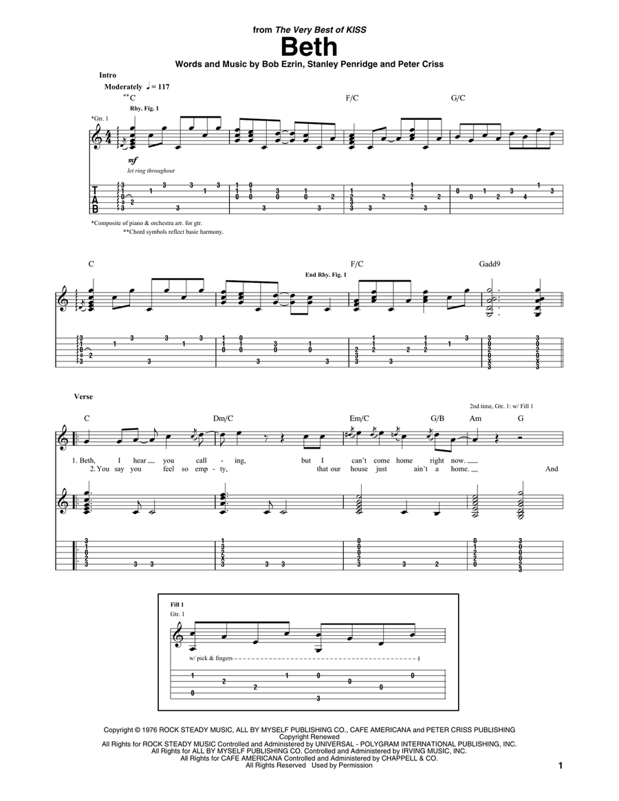 Beth Acoustic Guitar scores gallery preview page 1