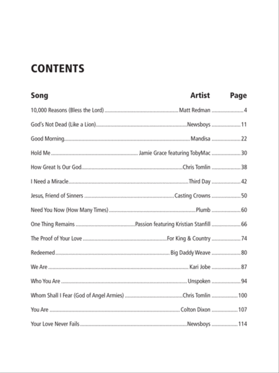 2013 Greatest Christian Hits Piano, Vocal, Guitar scores gallery preview page 2