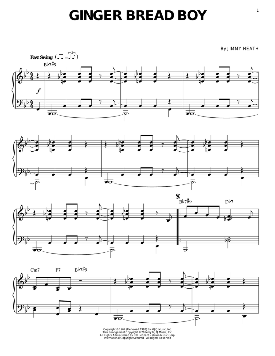 Ginger Bread Boy Piano Solo scores gallery preview page 1
