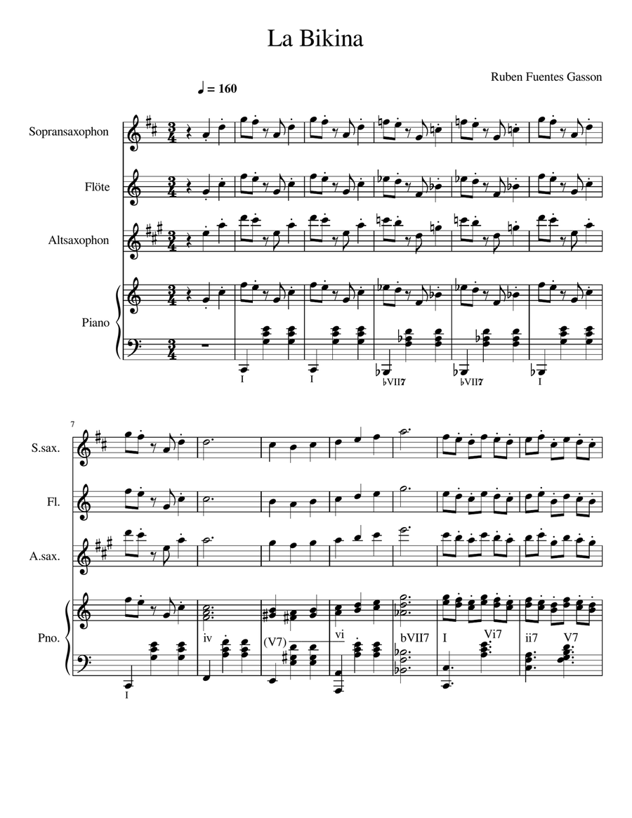 La Bikina Piano, Vocal, Guitar scores gallery preview page 1