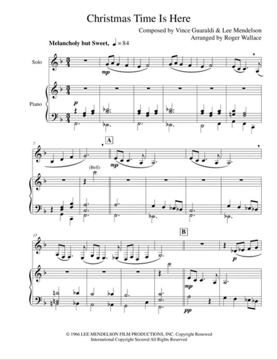 Christmas Time Is Here Piano scores gallery preview page 3