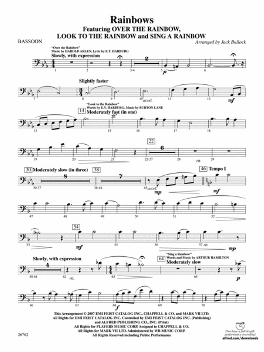 Rainbows: Bassoon Concert Band scores gallery preview page 1