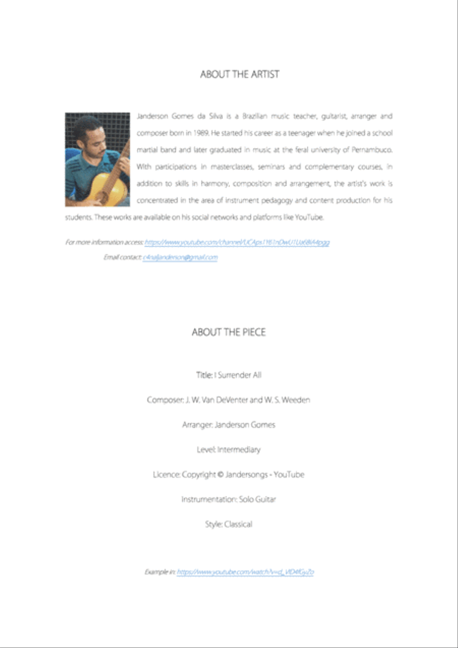 I Surrender All Acoustic Guitar scores gallery preview page 3
