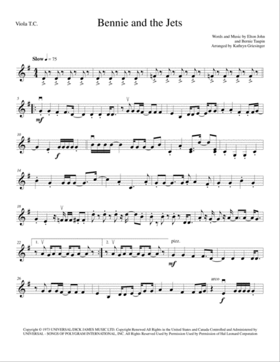 Bennie And The Jets String Quartet scores gallery preview page 5