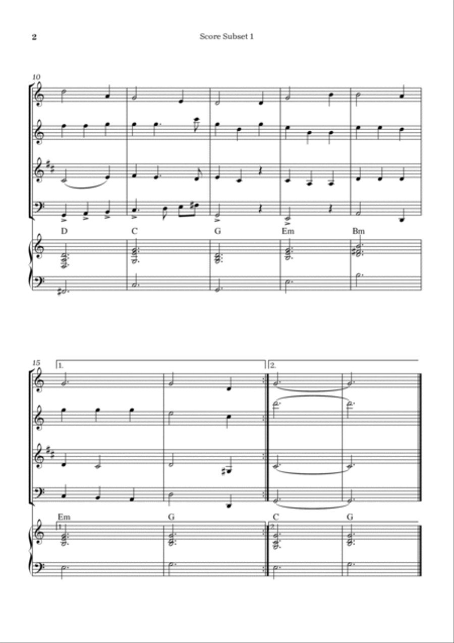 Amazing Grace Woodwind Quartet scores gallery preview page 2