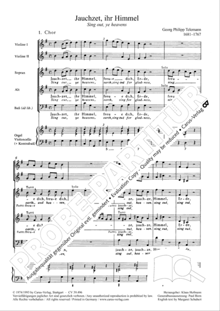 Triumph, O heavens (Jauchzet, ihr Himmel) SA scores gallery preview page 6