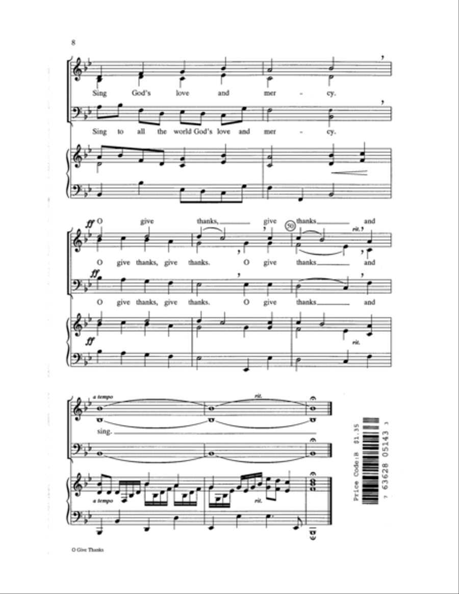 O Give Thanks 3-Part scores gallery preview page 8