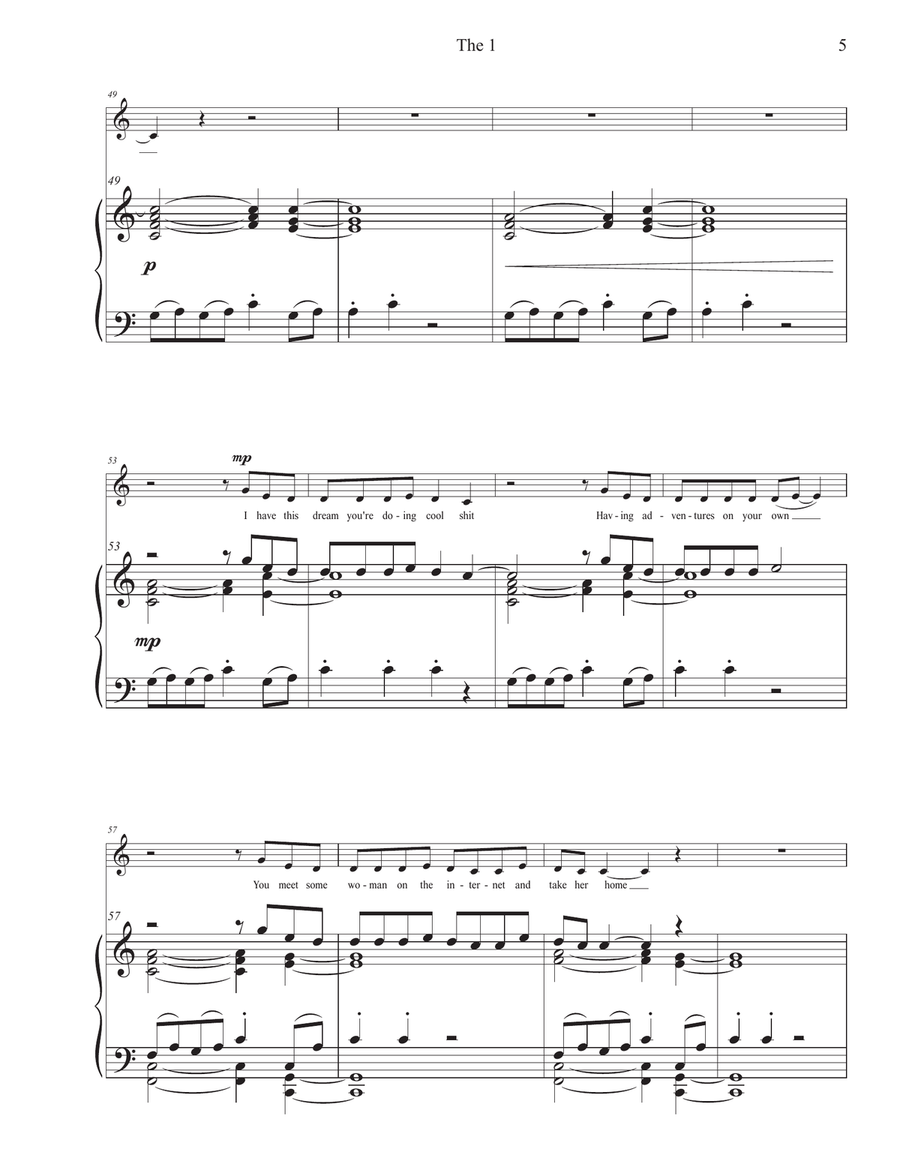 The 1 The 1 Piano, Vocal scores gallery preview page 5