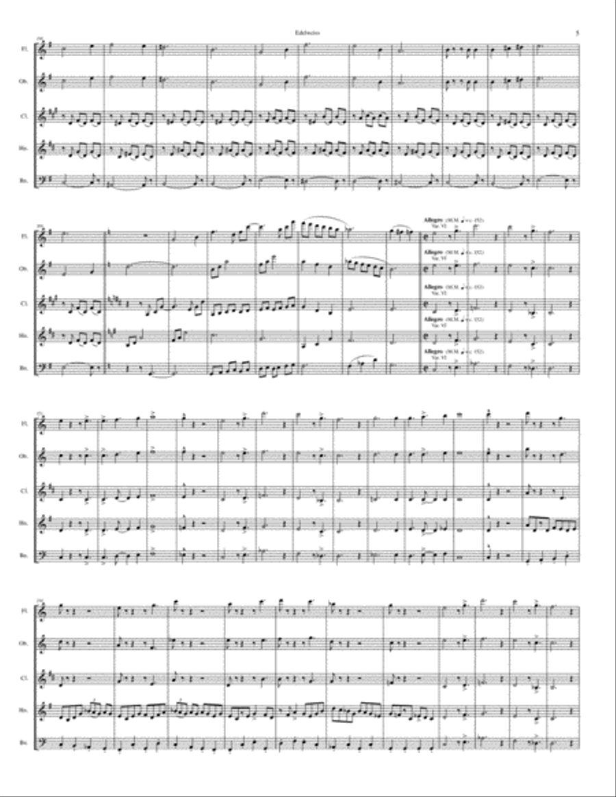 Edelweiss Edelweiss Woodwind Quintet scores gallery preview page 5