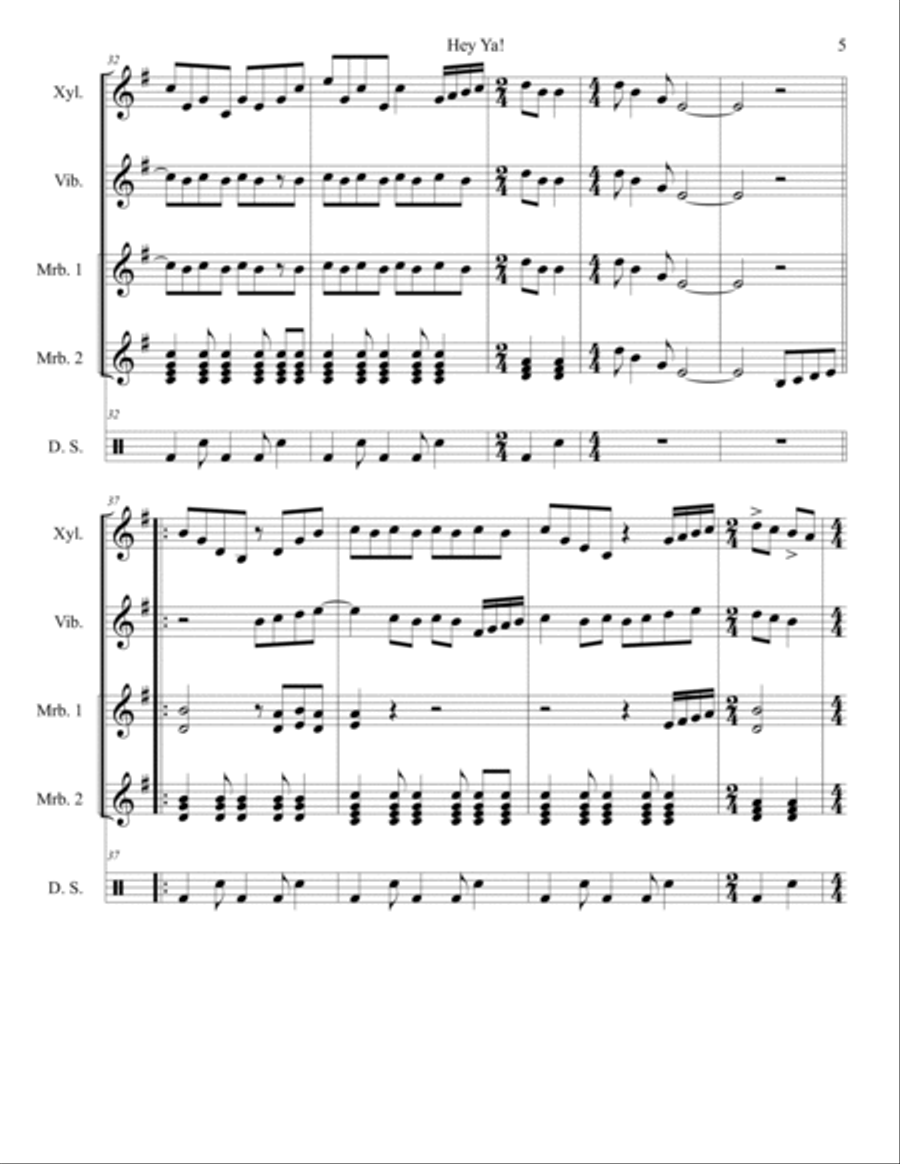 Hey Ya! Percussion Ensemble scores gallery preview page 5