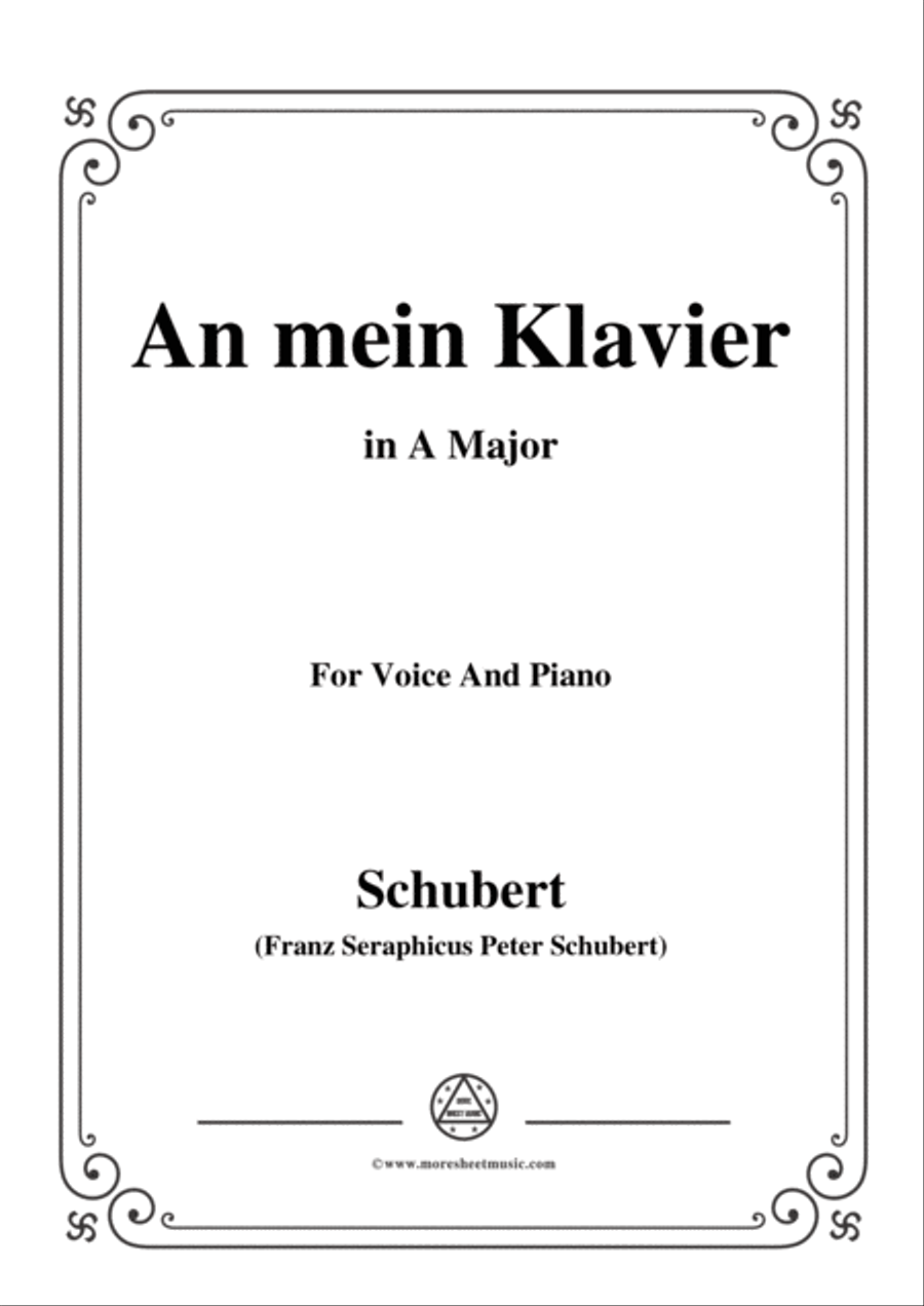 Schubert-An mein Klavier,in A Major,for Voice&Piano Voice scores gallery preview page 1