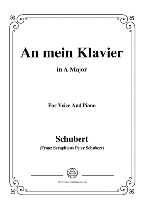 Book cover for Schubert-An mein Klavier,in A Major,for Voice&Piano