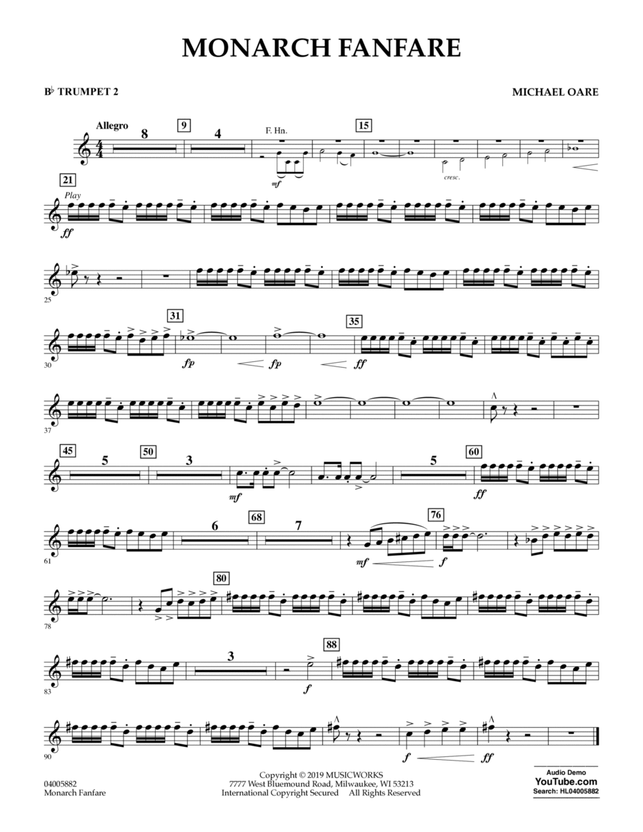 Monarch Fanfare - Bb Trumpet 2
