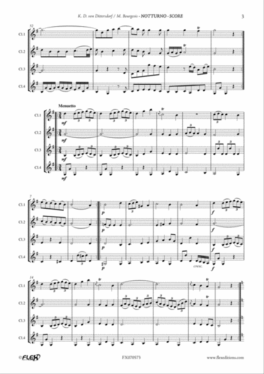 Notturno Notturno Clarinet Quartet scores gallery preview page 4