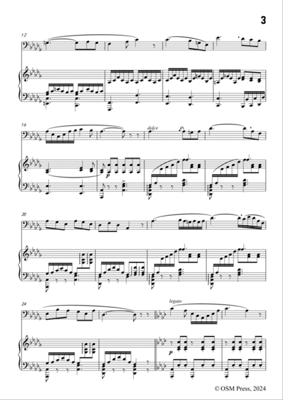 G. Concone-Vocal Exercise No.32,for Contralto(or Bass) and Piano Piano scores gallery preview page 3