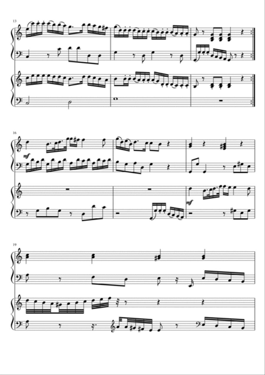 Concertino in C 2 Pianos, 4-Hands scores gallery preview page 3