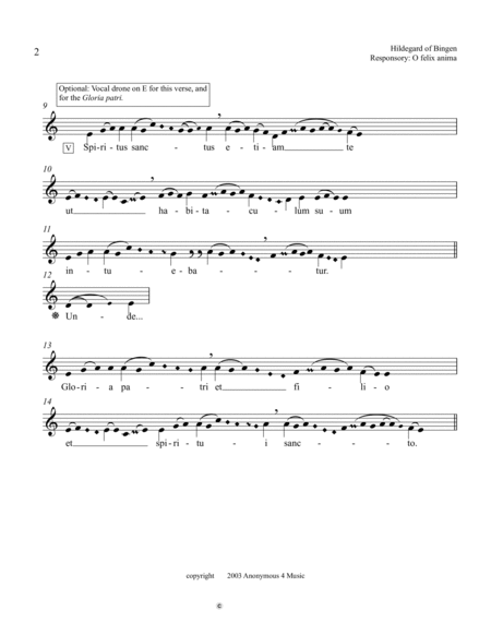Responsory: O felix anima, from the Anonymous 4 album "The Origin of Fire" - Score Only