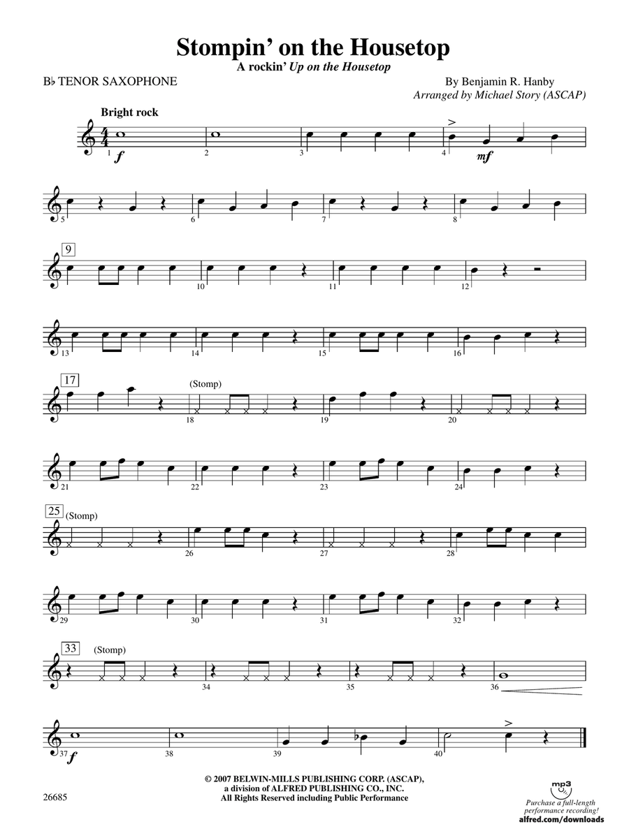 Stompin' on the Housetop: B-flat Tenor Saxophone