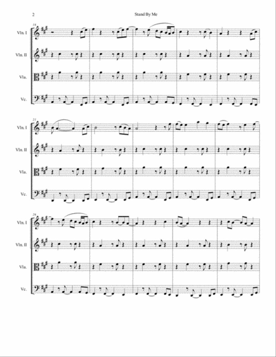 Stand By Me String Quartet scores gallery preview page 3