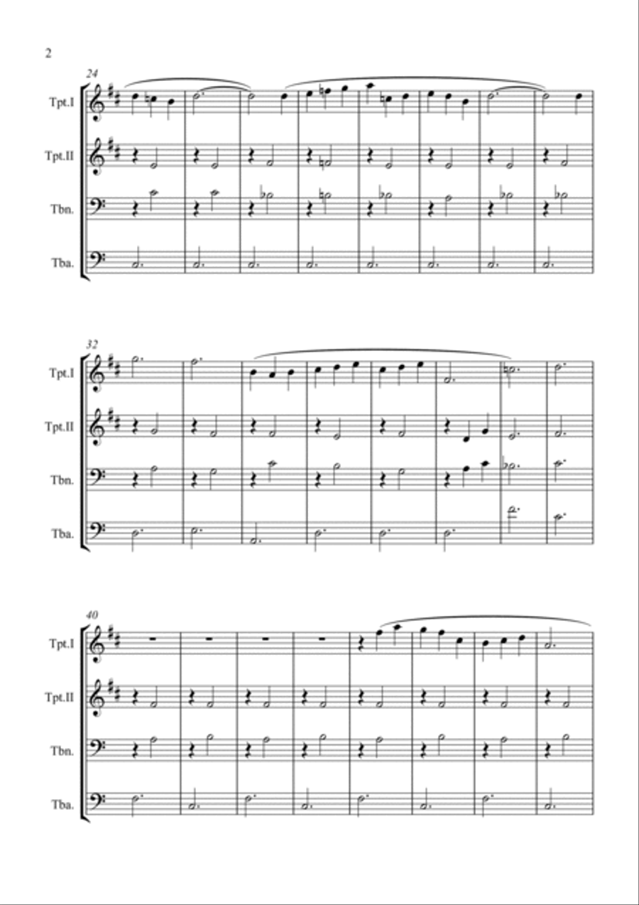Gymnopédie No. 1 Brass Quartet scores gallery preview page 2