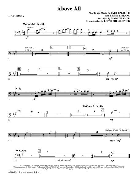 Above All (arr. Mark Brymer) - Trombone 2