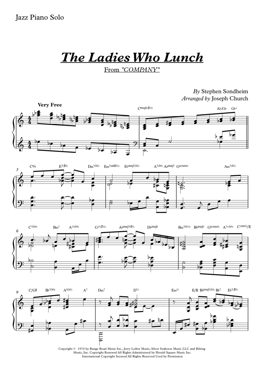 The Ladies Who Lunch Piano Solo scores gallery preview page 1