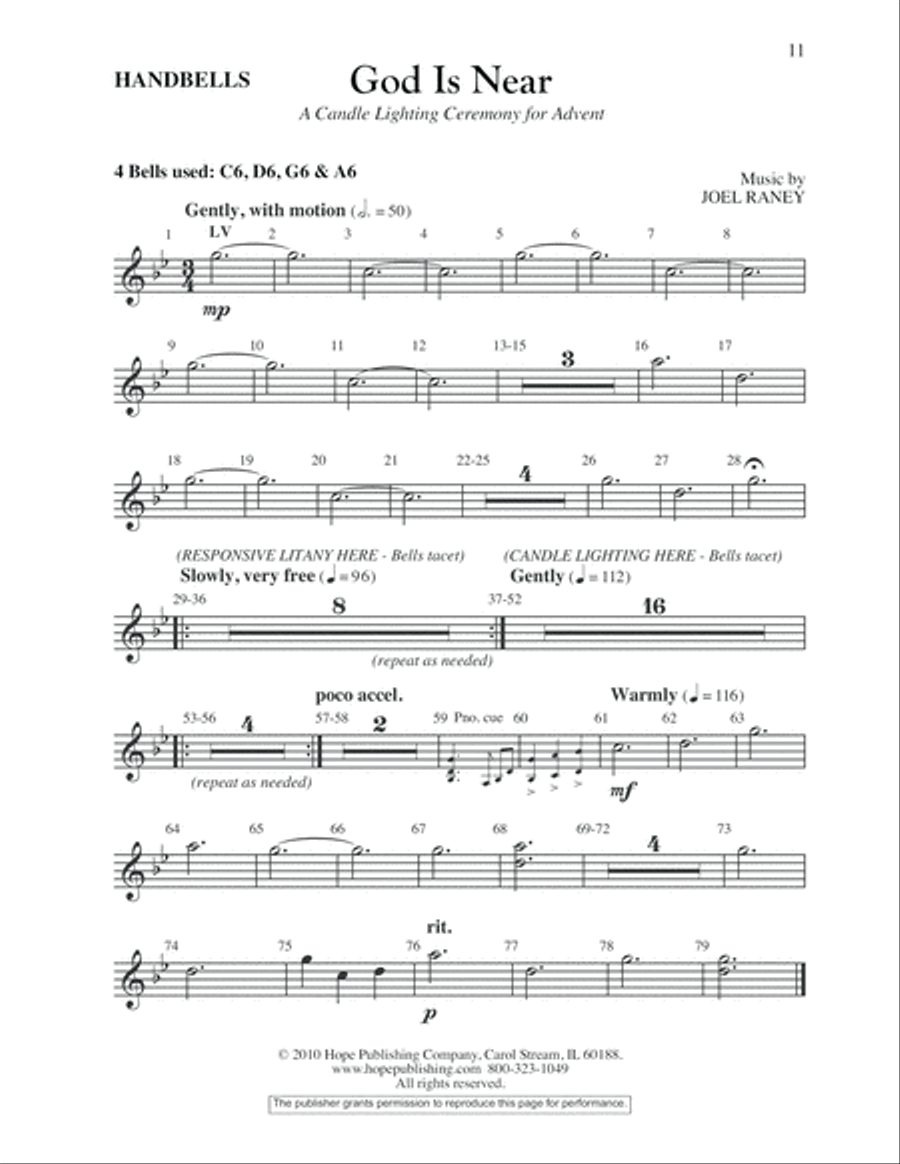 God Is Near (A Candle Lighting Ceremony for Advent) 4-Part scores gallery preview page 11
