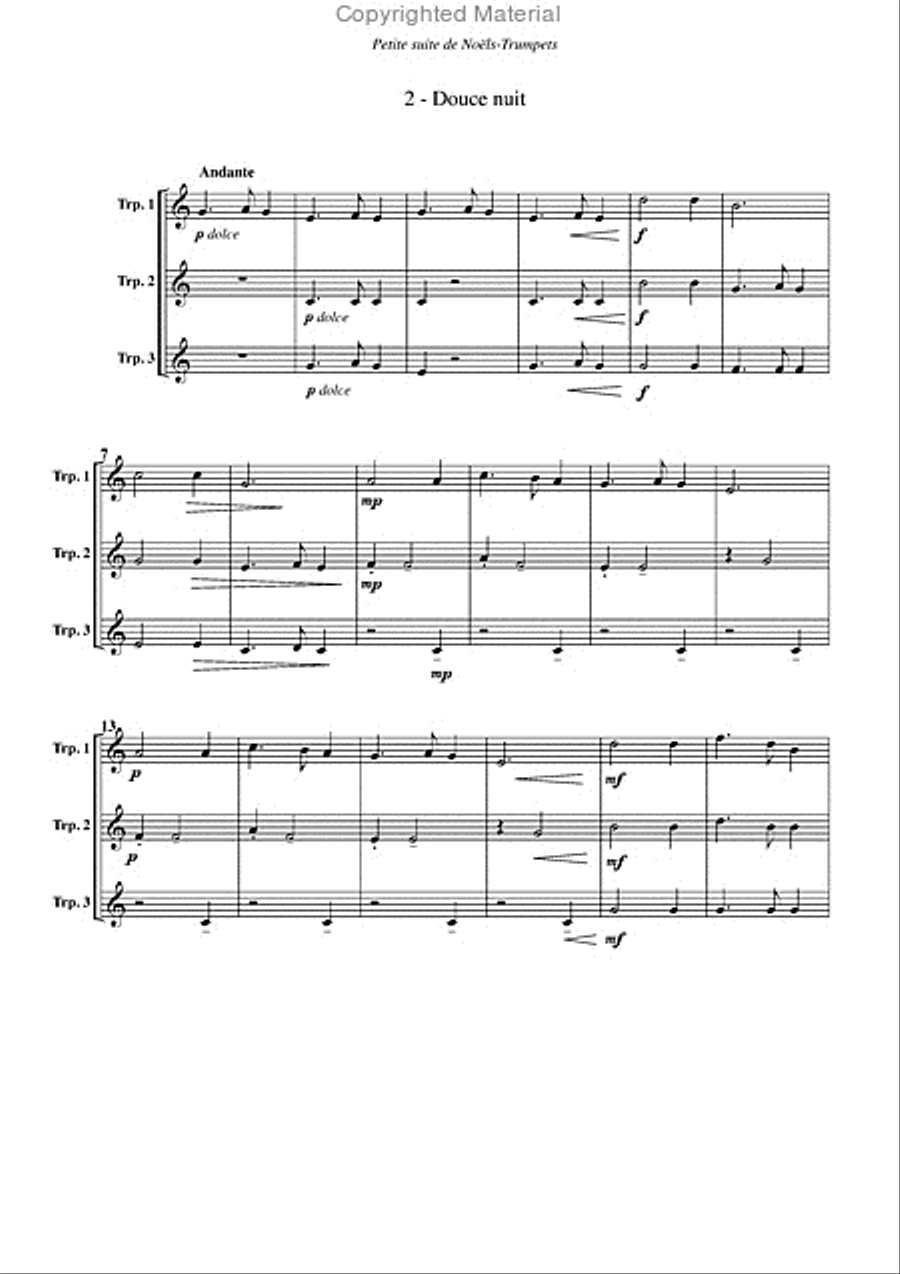 Petite suite de noëls, pour trompette Trumpet scores gallery preview page 3