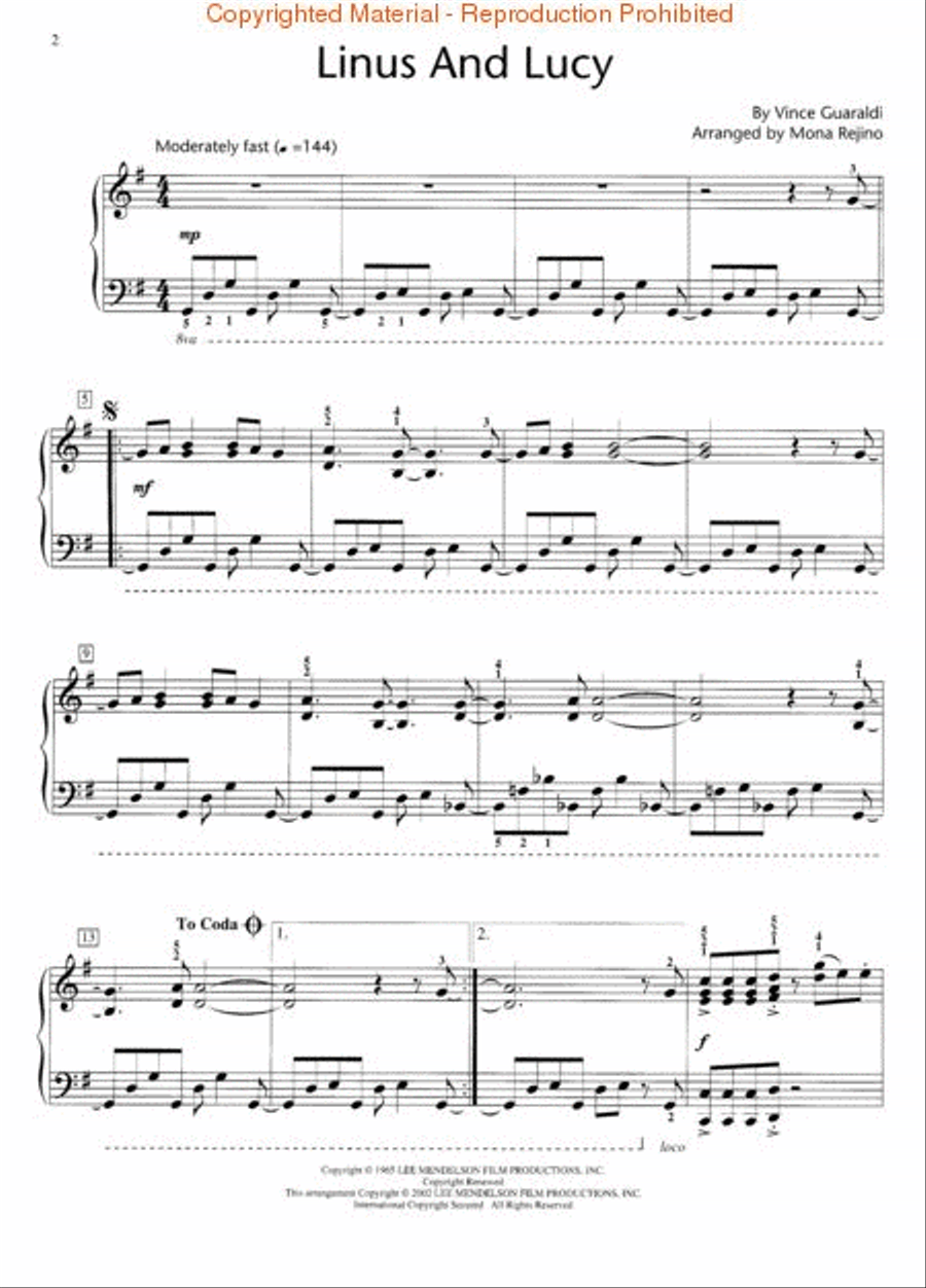 Linus and Lucy Piano Method scores gallery preview page 2