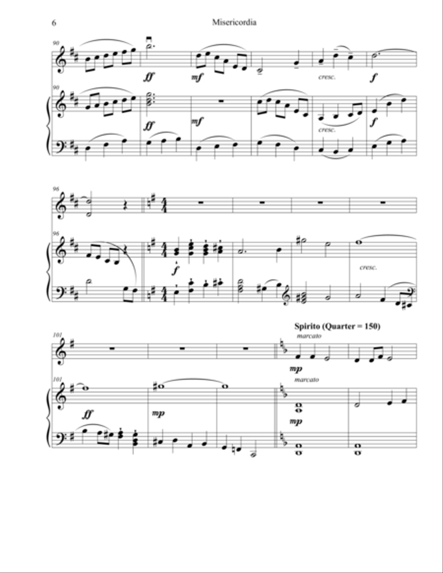 Misericordia I: Duo for Violin and Piano Violin scores gallery preview page 6