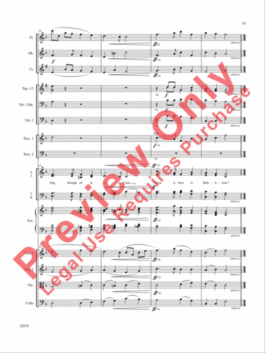 A Christmas Carol (Instrumental Parts) Choir scores gallery preview page 88
