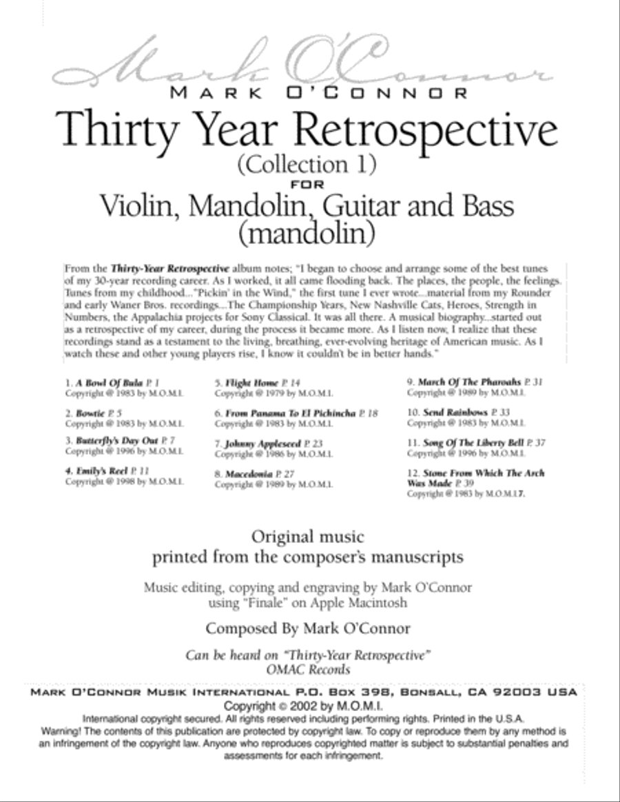 Thirty-Year Retrospective Collection (Mandolin Part – violin, mandolin, guitar, bass) Small Ensemble scores gallery preview page 3