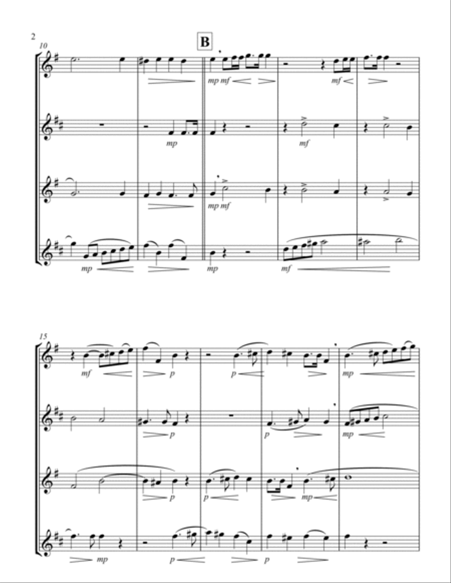 Kyrie (Durante) (Saxophone Quartet - 1 Sop, 1 Alto, 1 Tenor, 1 Bari) Saxophone Quartet scores gallery preview page 2