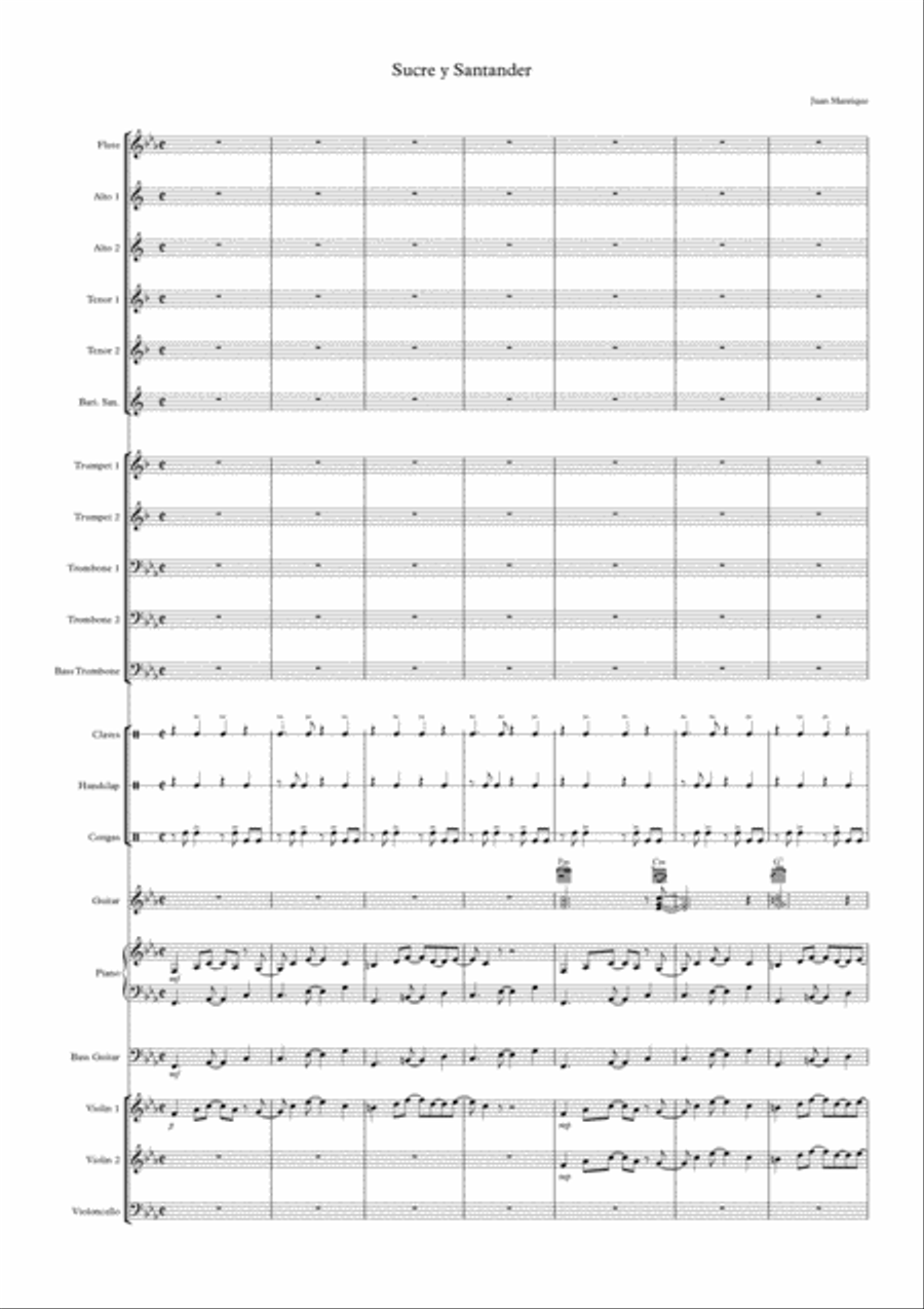 Sucre y Santander Concert Band scores gallery preview page 1
