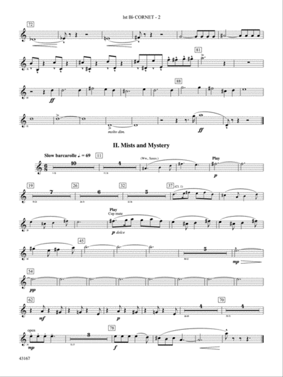 Down to the Sea in Ships (from the NBC TV Film Project 20): 1st B-flat Cornet Concert Band scores gallery preview page 3