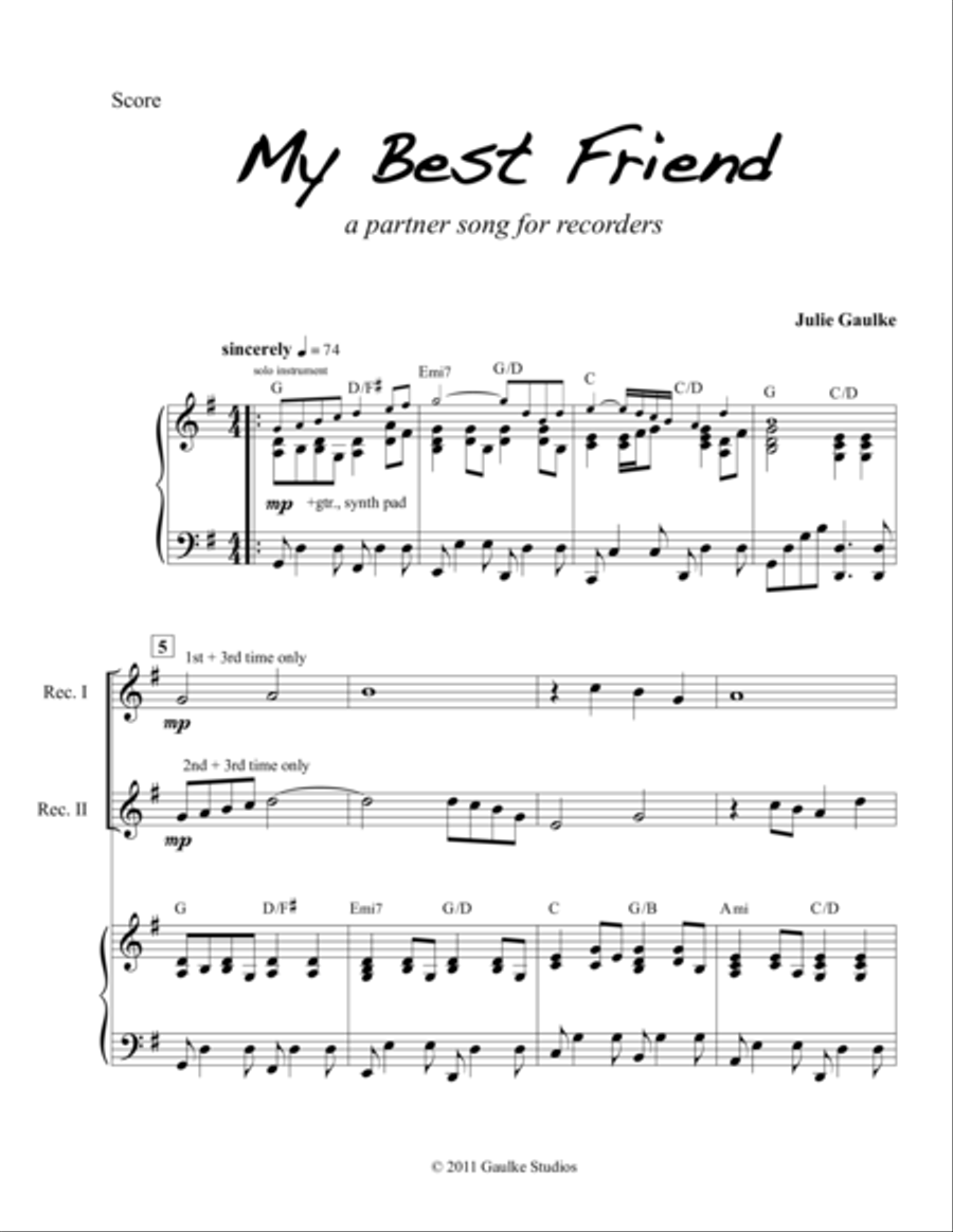 My Best Friend Woodwind Duet scores gallery preview page 1