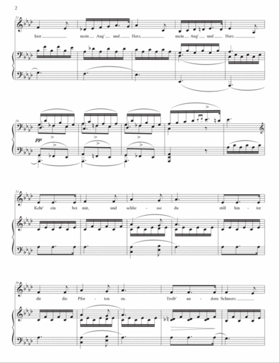 SCHUBERT: Du bist die Ruh, D. 776 (transposed to A-flat major) Voice scores gallery preview page 3