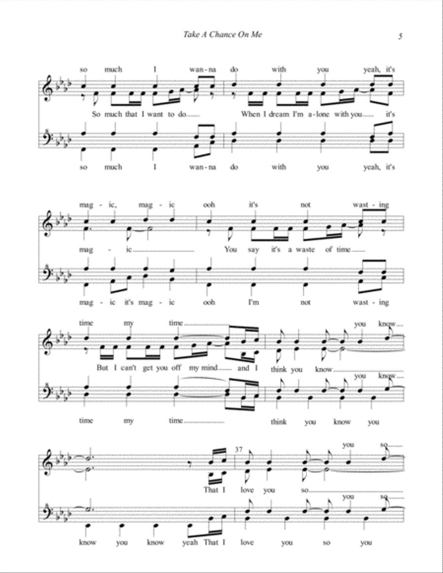 Take A Chance On Me featured in MAMMA MIA! SSAA scores gallery preview page 5