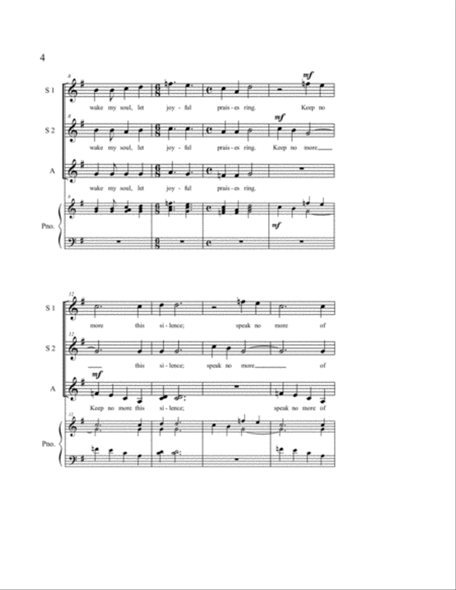 Awake My Heart to Sing SSA scores gallery preview page 3