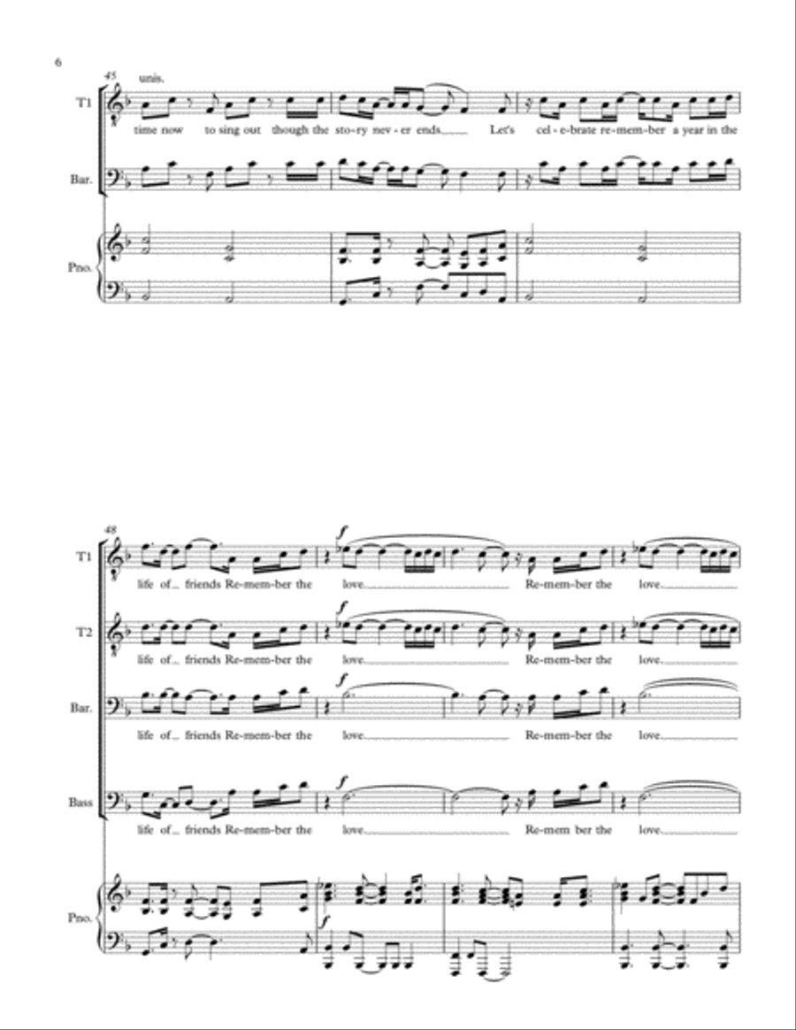 Seasons Of Love Seasons Of Love TTBB scores gallery preview page 6