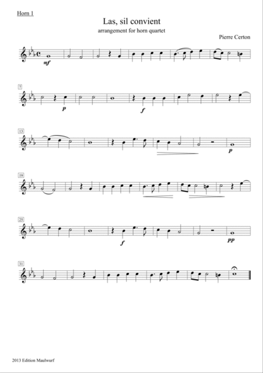 Las, sil convient Las, sil convient Brass Quartet scores gallery preview page 3