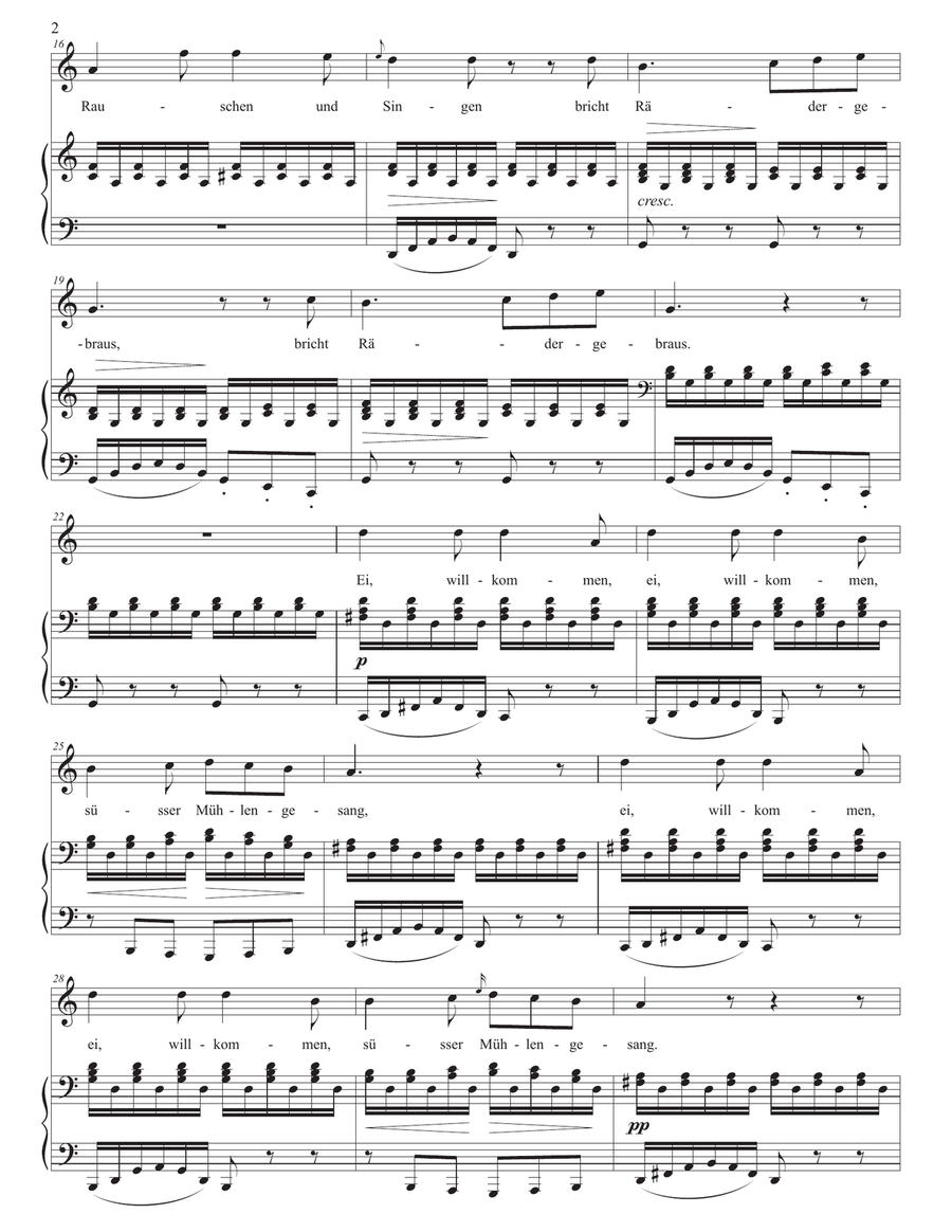 SCHUBERT: Halt! D. 795 no. 3 (transposed to 6 keys: C, B, B-flat, A, A-flat, G major) Piano, Vocal scores gallery preview page 3
