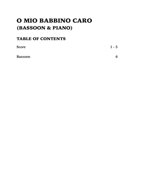 O Mio Babbino Caro (Bassoon and Piano) image number null