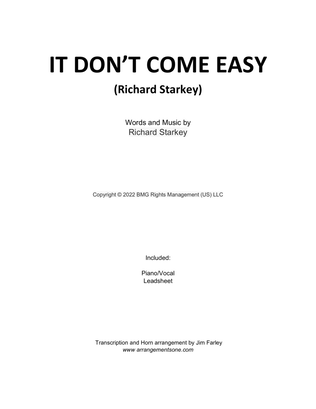 Book cover for It Don't Come Easy
