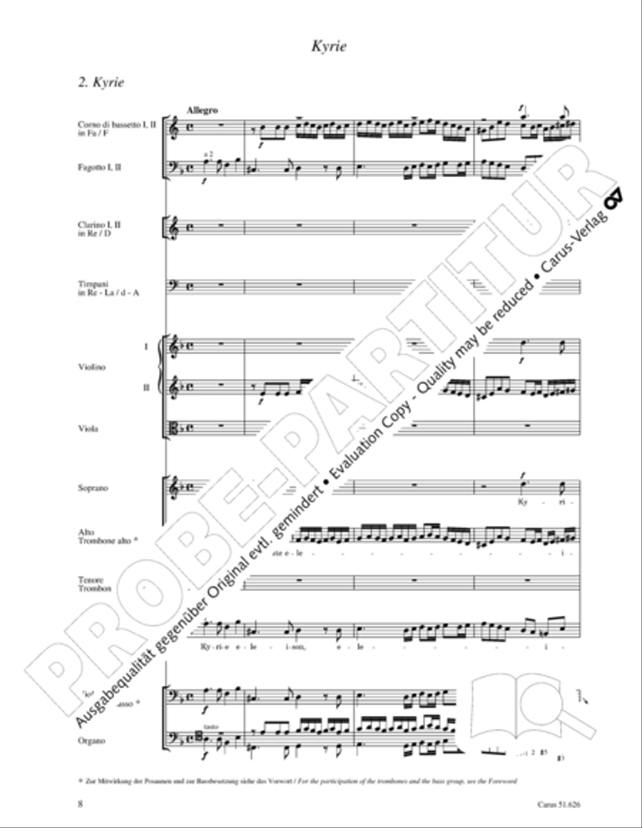 Missa longa in C major (Missa longa in C) 4-Part scores gallery preview page 20