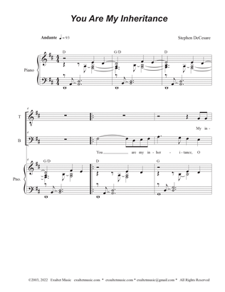 You Are My Inheritance (Duet for Tenor and Bass solo)