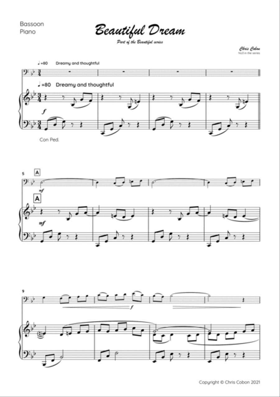 No.3 Beautiful Dream (Bassoon) Bassoon Solo scores gallery preview page 4